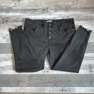 MADEWELL Frayed Hem High Rise Skinny 35